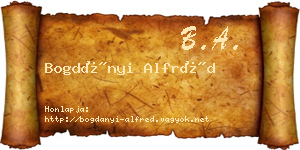 Bogdányi Alfréd névjegykártya